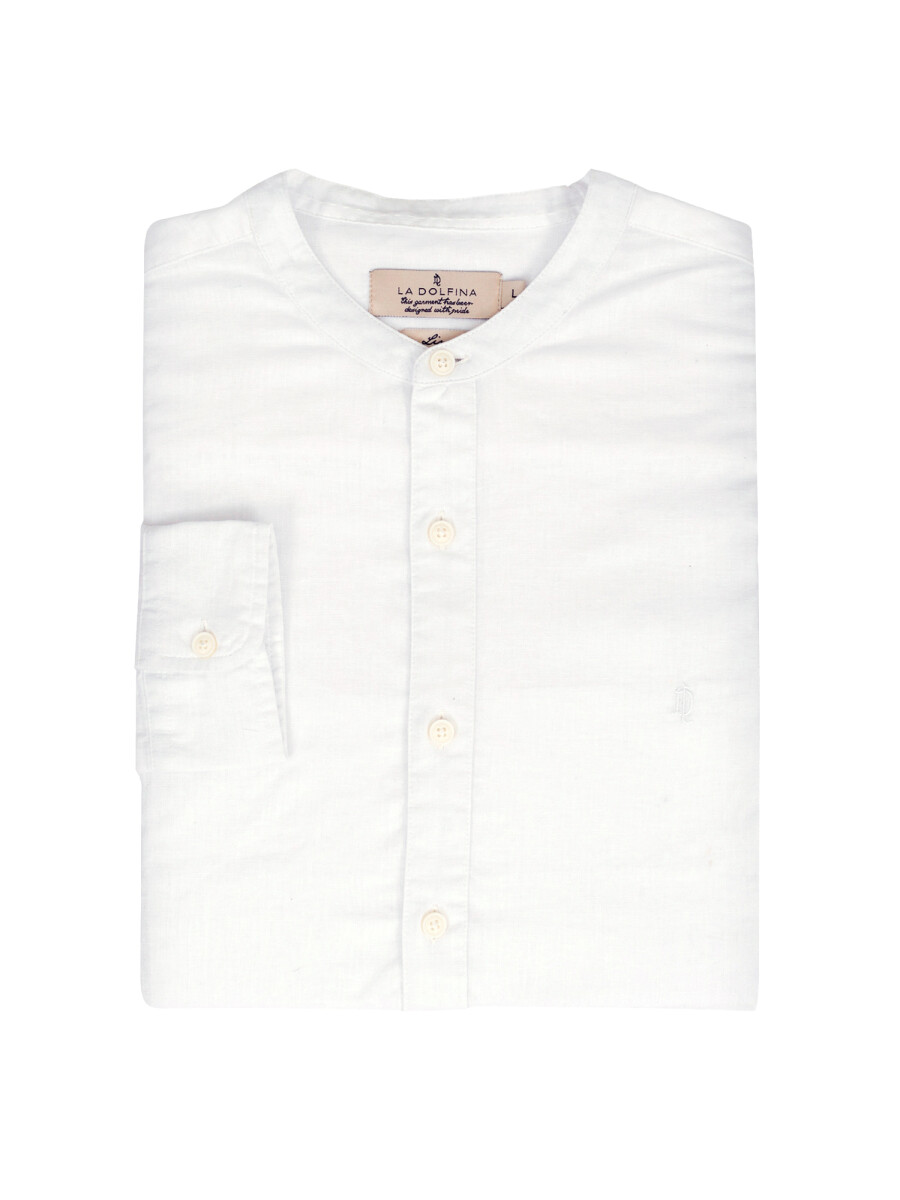 Camisa lino lisa - blanco 