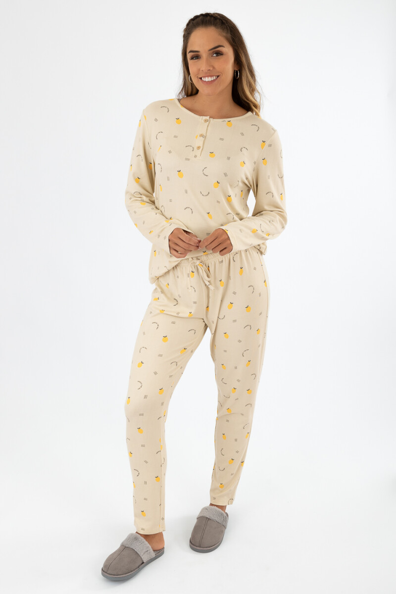 Pijama hello lemons - Marfil 