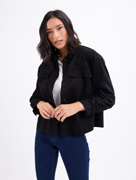 Chaqueta suede negro