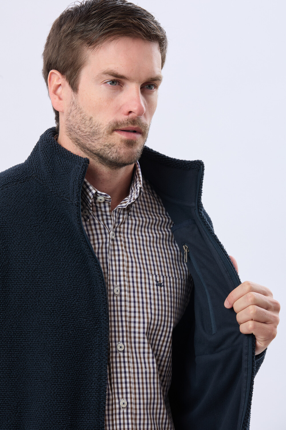 CAMPERA POLAR TEXTURADO GRUESO Azul