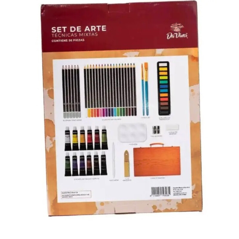 Valija Artística de madera "DA VINCI" Set de arte para técnicas mixtas Valija Artística de madera "DA VINCI" Set de arte para técnicas mixtas