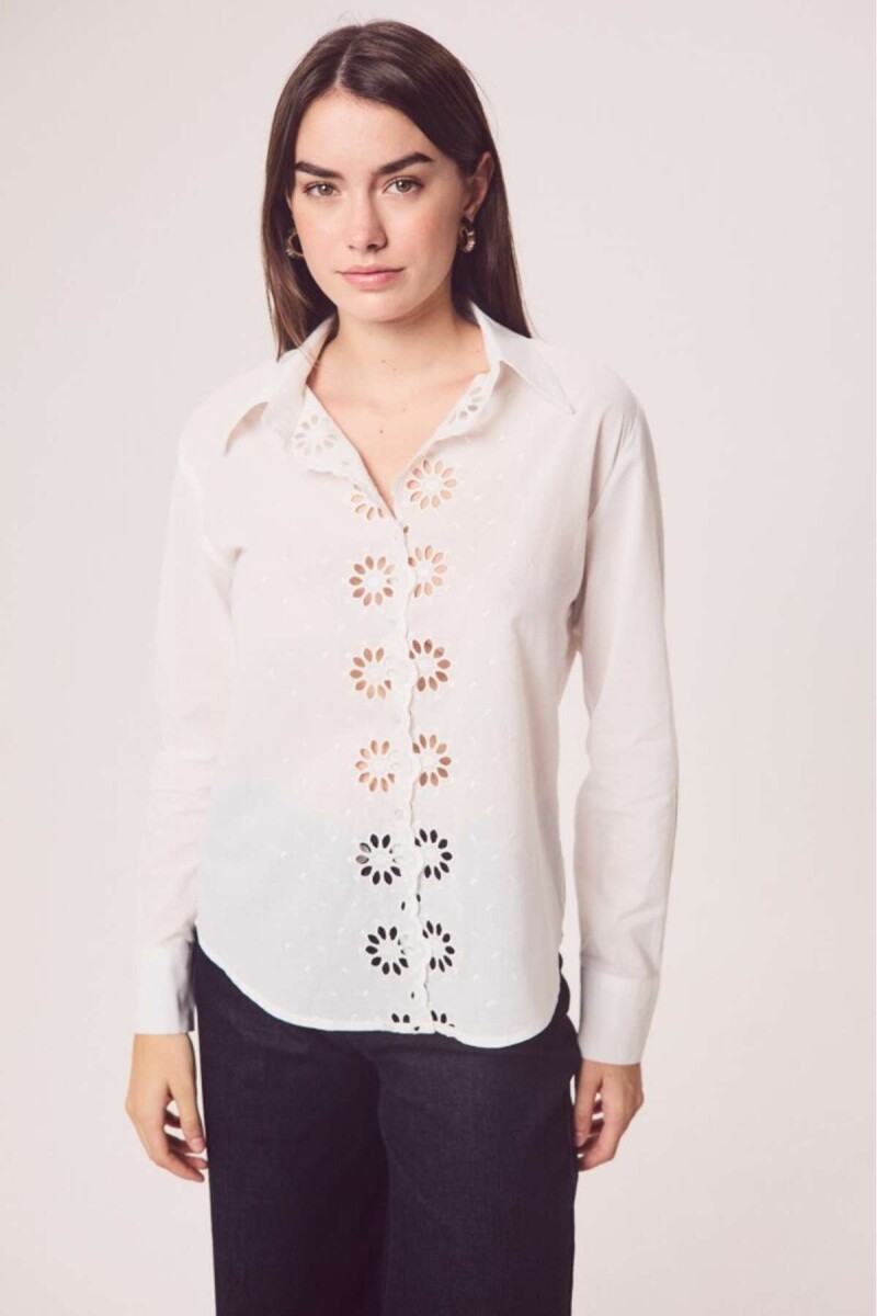 Camisa Broderie - Nácar 