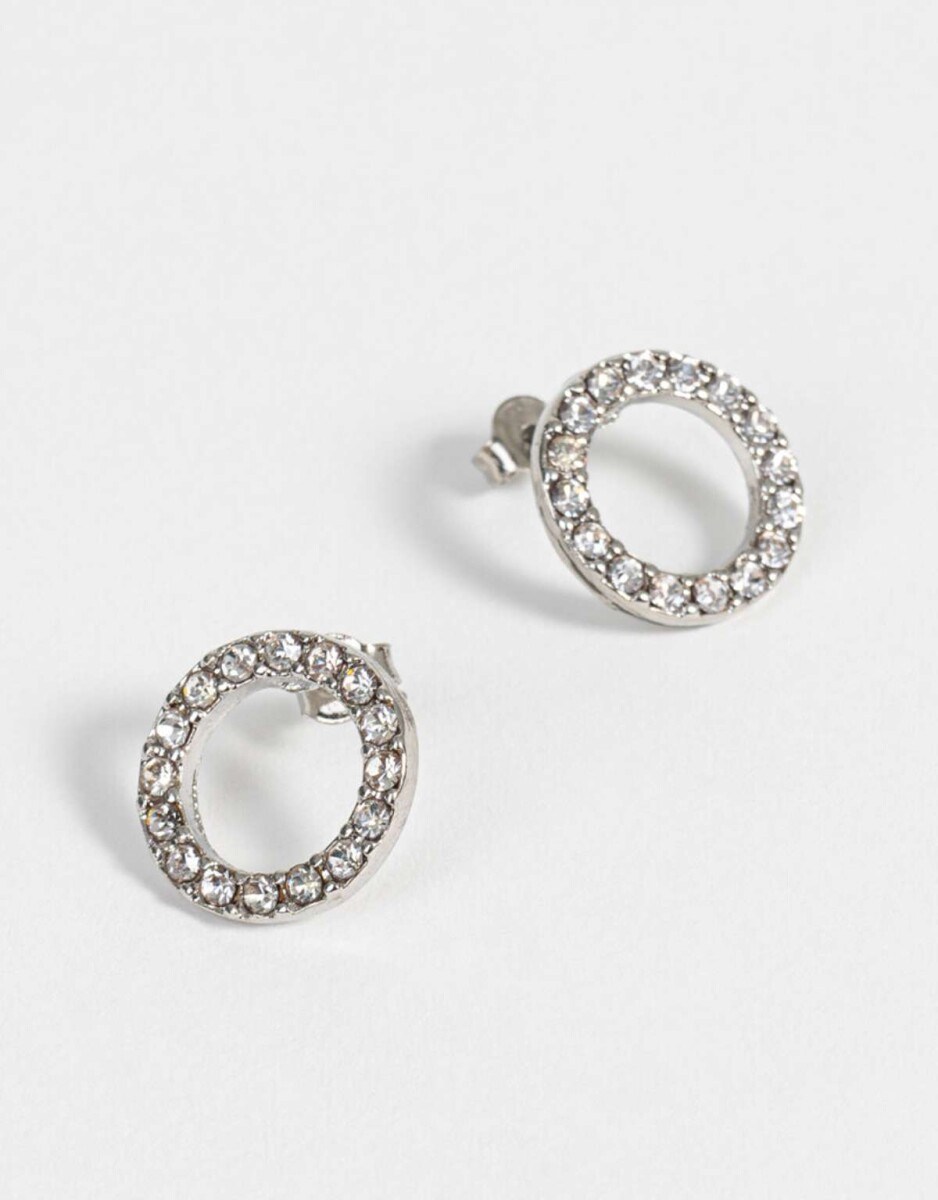 Aros Con Strass - Plateado 