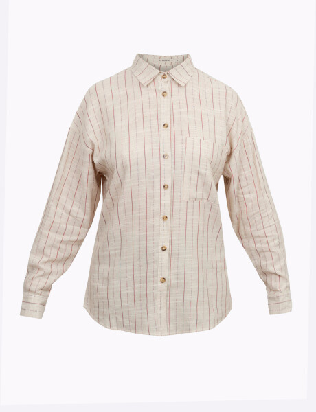 Camisa lino oversize crudo