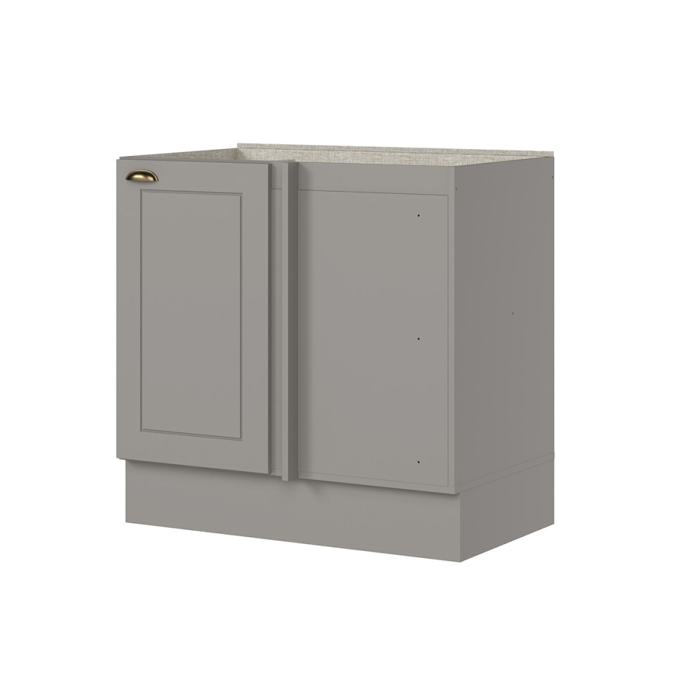 BAJO MESADA ESQUINERO ARMARIO 2 PUERTAS - LÍNEA AMERICANA GRIS