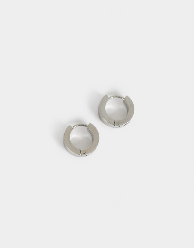 Aros Argollas Premium Silver Argollas De Acero Quirurgico - Plateado