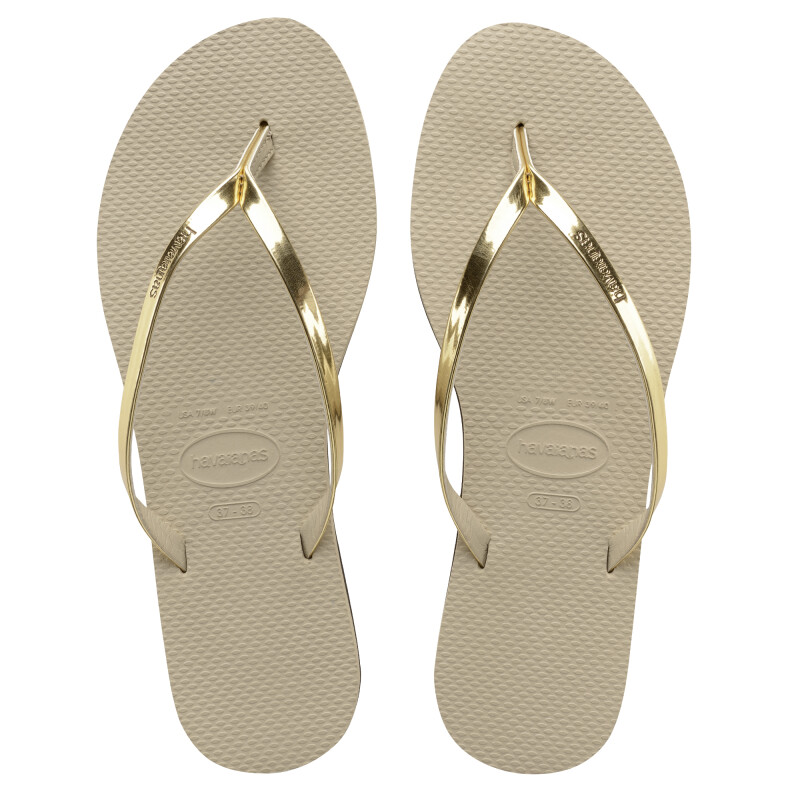 Sandalias de Mujer Havaianas You Metalic Gris - Amarillo arena