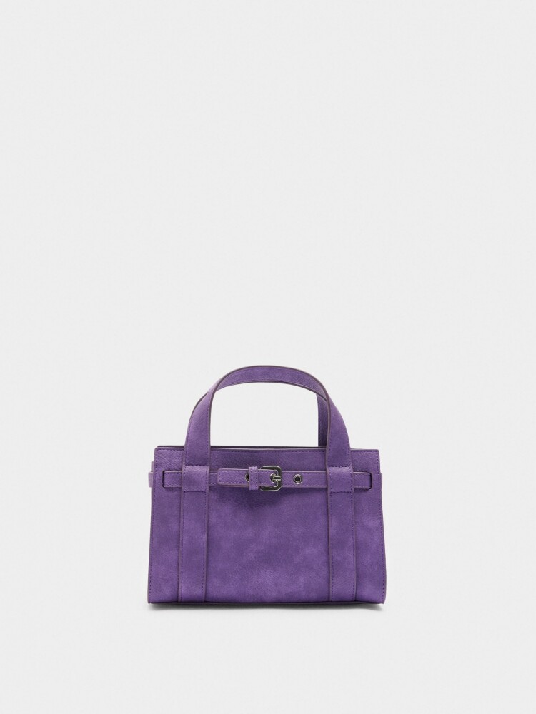 Bolso Tote Con Hebilla violeta