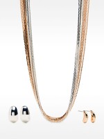 Set De Collar Bicolor Con Pendientes bicolor