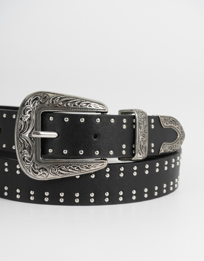 Cinturones y Fajas Boho Cinturón Con Tachas - Negro