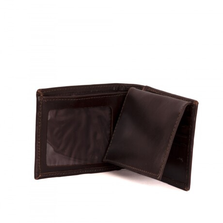billetera 100% cuero marron