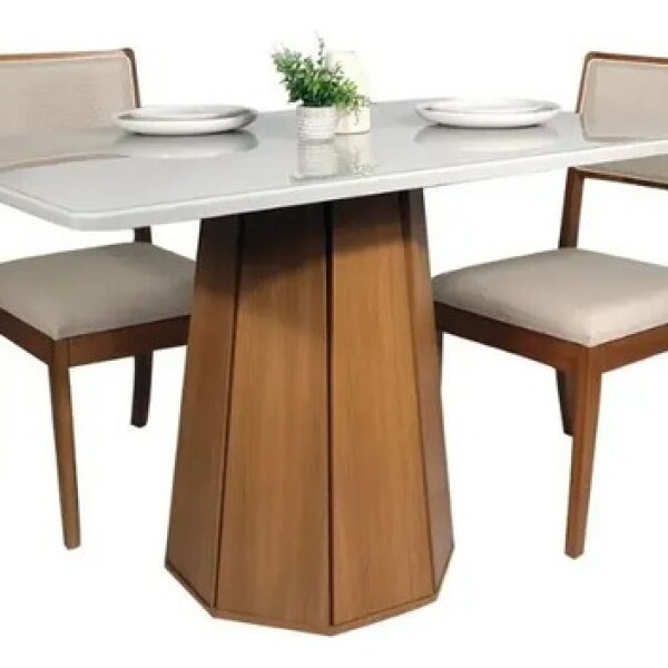 Mesa De Comedor Jade Rectangular 120x80 Cm Vidrio Moderna Blanco 1