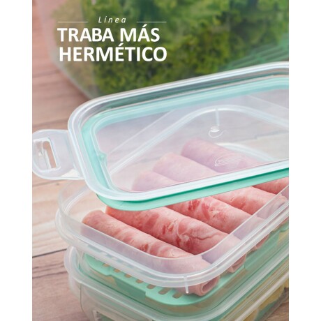 Recipiente rectangular con tapa hermética Plasutil 550ml Rojo