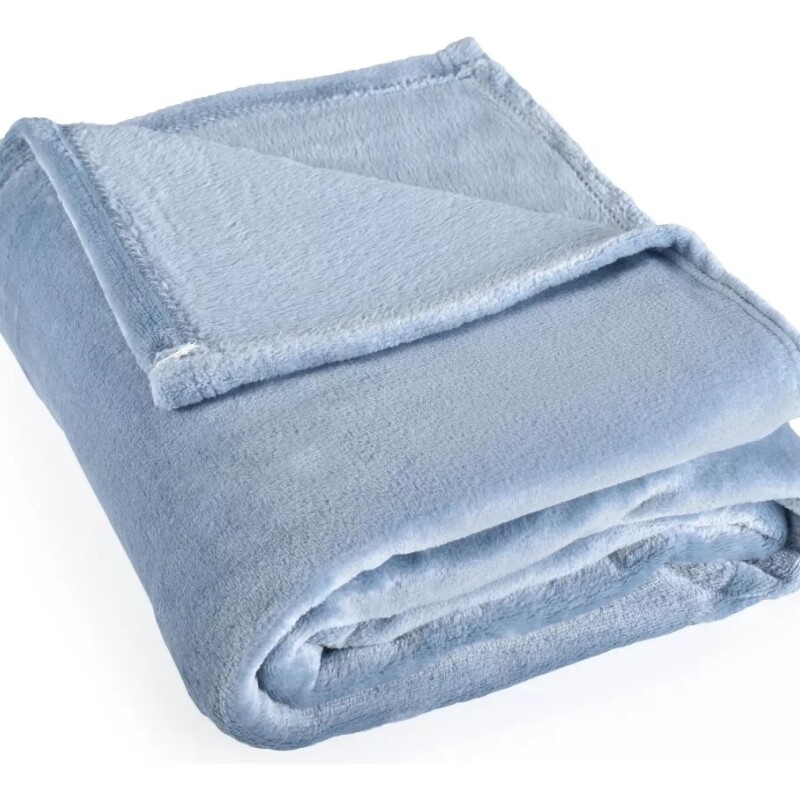 Manta Frazada Polar 1 Plaza 150x200cm Lisa - Celeste piedra Manta Frazada Polar 1 Plaza 150x200cm Lisa - Celeste piedra