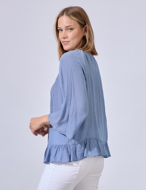 Blusa Crochet AZUL