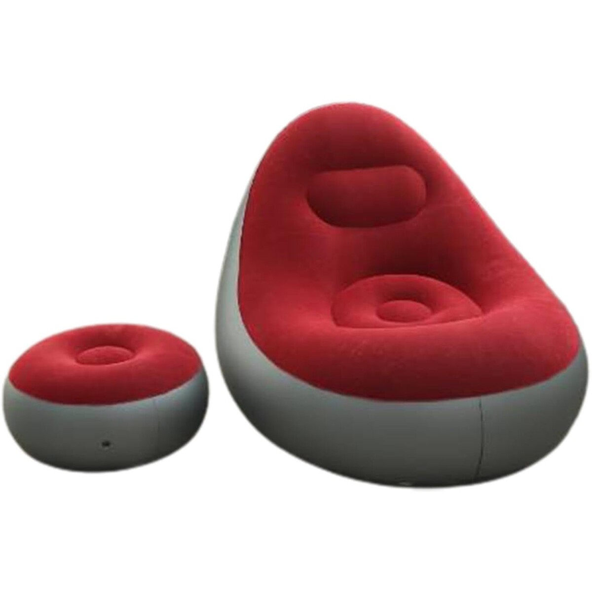 Sillón Puf Inflable Con Posa Pies 100Kg Varios Colores - ROJO 