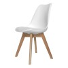 Juego de Comedor Eames Mesa Rectangular 120x80 + 4 Sillas Eames Acolchonadas Blanco