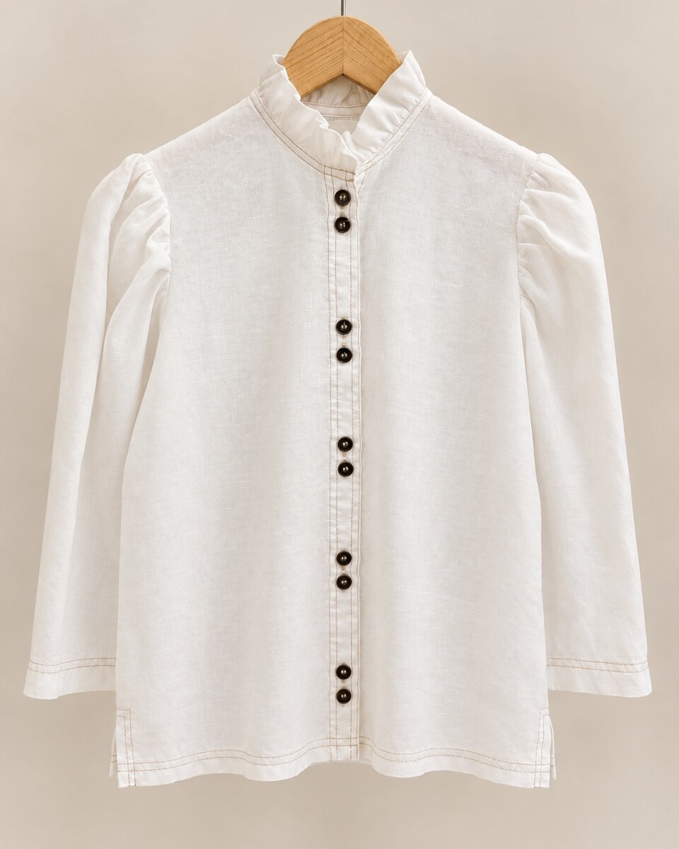Camisa Carlita - Puro Lino Blanco 