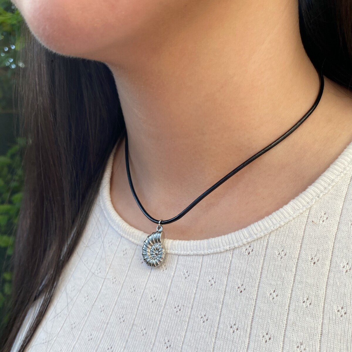 Collar ETANA en acero plateado 