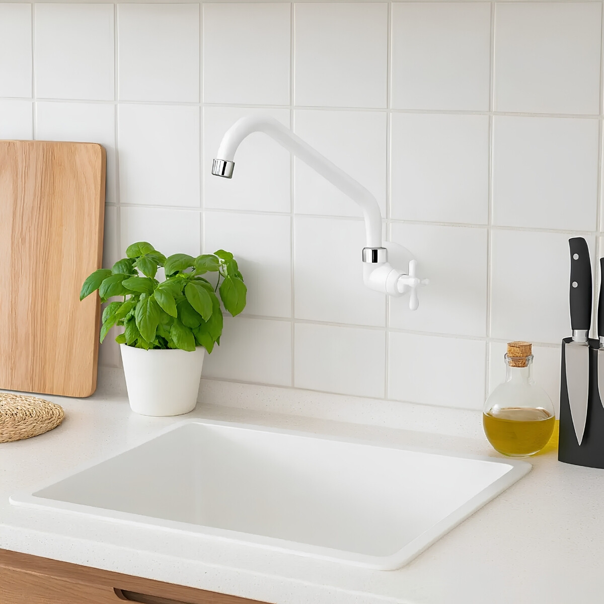 GRIFO PARED BLANCO HORIZONTAL LAGUNE VIQUA Grifo Pared Blanco Horizontal Lagune Viqua