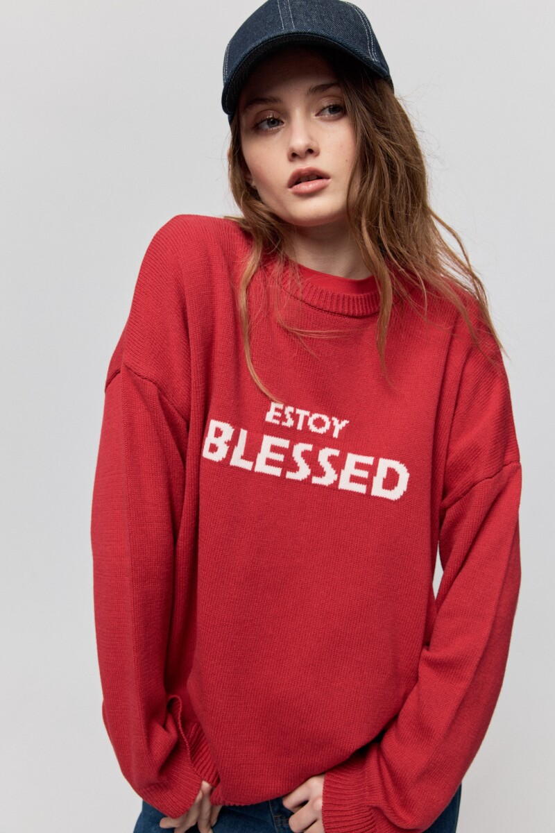 SWEATER BLESSED Rojo