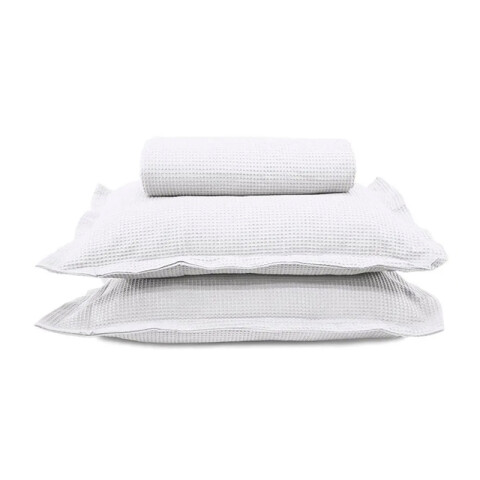 Juego Colcha y Funda Piquet Dohler 1 Plaza 100% Algodón BLANCO