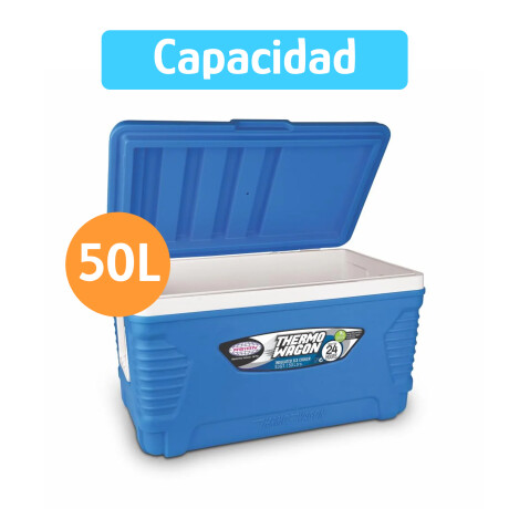 Conservadora Heladera 50L c/Asas p/Transportar y Apoya Vasos Azul