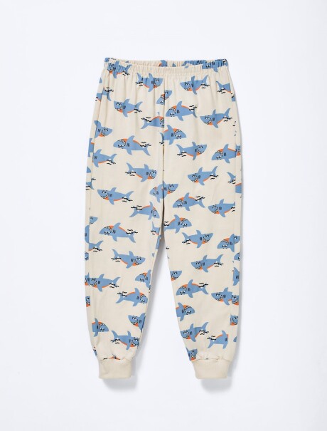 PIJAMA INFANTIL CON ESTAMPA CELESTE