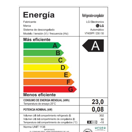 Heladera LG 393 Lts VT40SPP Heladera LG 393 Lts VT40SPP