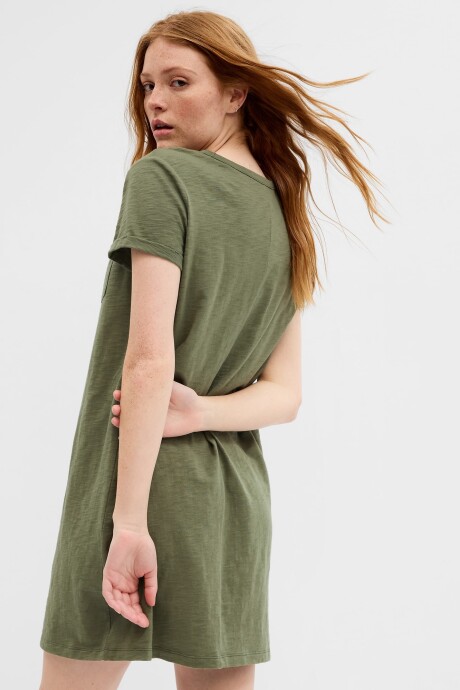 Vestido De Algodón Con Bolsillo Mujer Desert Cactus