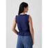 V-SL SMOCKED TIE TOP MILITARY BLUE