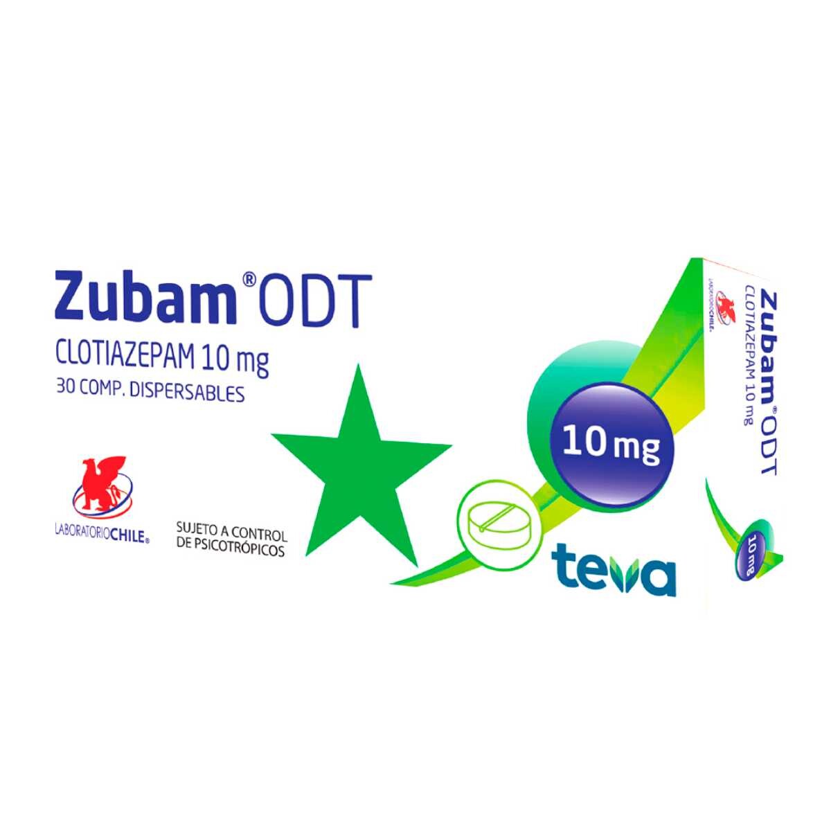 ZUBAM ODT 10 MG. CJ X 30 COMP. DISPERSAB 