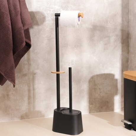 Porta Rollo y Cepillo de Baño 2 en 1 | Negro Porta Rollo y Cepillo de Baño 2 en 1 | Negro