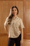 Camisa Estampada. Estampado Beige