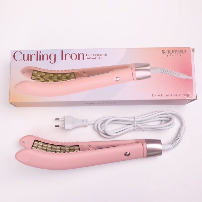 PLANCHA RIZADORA DE VOLUMEN EN ARCO COLOR ROSA Y ENCHUFE EUROPEO PLANCHA RIZADORA DE VOLUMEN EN ARCO COLOR ROSA Y ENCHUFE EUROPEO