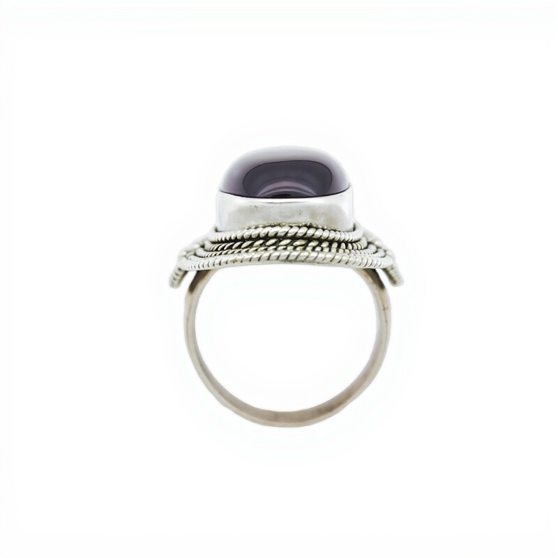 Anillo Oval-Plata 925-Piedra amatista imperial-AN3283 conpiedra