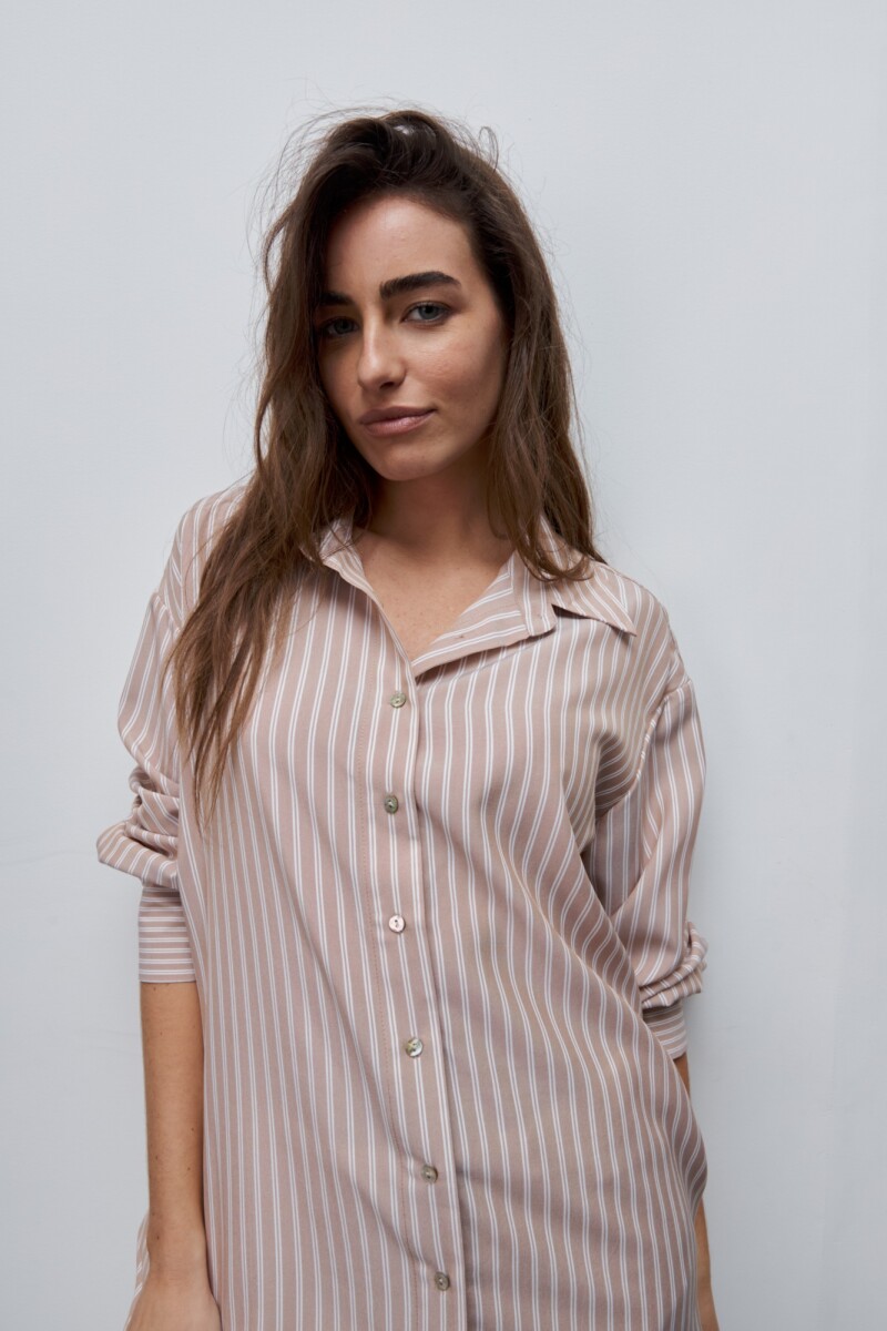 CAMISA DANAE STRIPE Beige