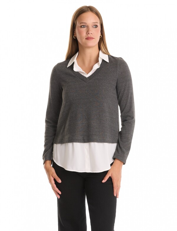 Buzo & Camisa GRIS OSCURO