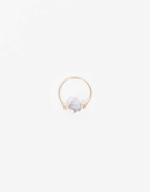Anillos Chicos Con Dijes Anillo Charm Flor Acrílico - Dorado