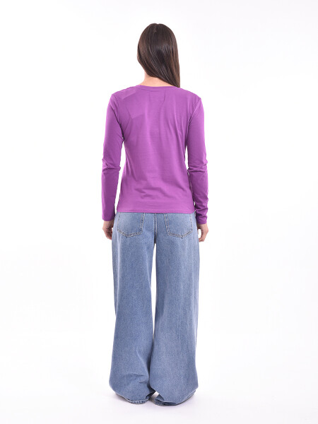 REMERA BASICA POLONIO MIX MORADO