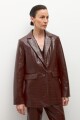 Blazer crocco eco cuero chocolate