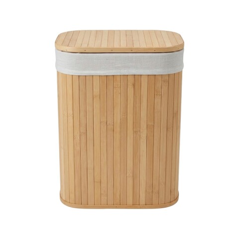 CESTA RECT BAMBU/TEJIDO C/TAPA 34X24X50CM Unica