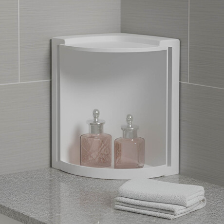 Estante Esquinero Organizador Botiquin Ducha Baño Blanco