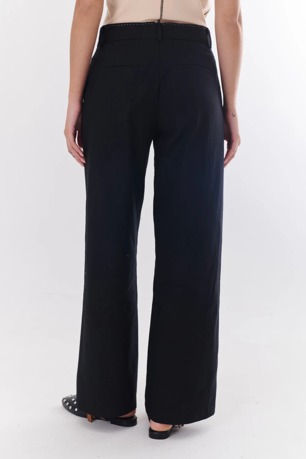 PANTALON LINO PIA negro 5