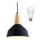 Lampara Colgante De Techo Color Y Madera Diseño Nordico Negro
