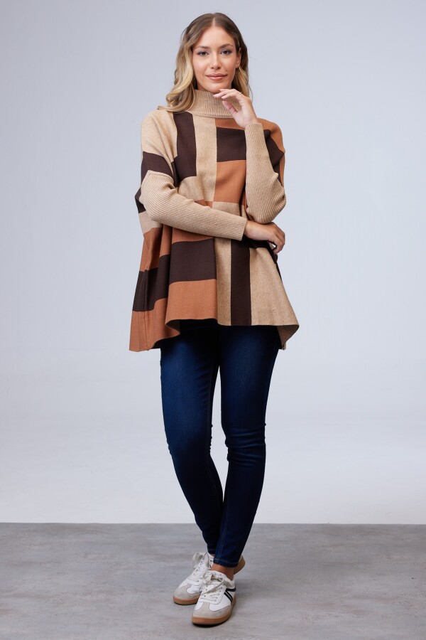Polera Poncho TOSTADO/MULTI