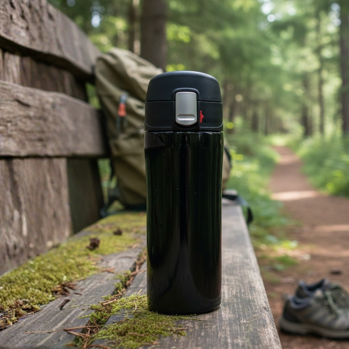 Botella con abre facil 450 ml Mobby - NEGRO 