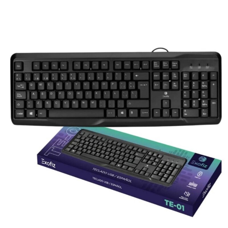 Teclado USB TE-01 Negro Exofiz TECLADO USB TE-01 NEGRO EXOFIZ
