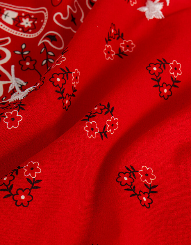 Vinchas Textiles Pañuelo Pañuelo Paisley Bordado - Rojo Cereza