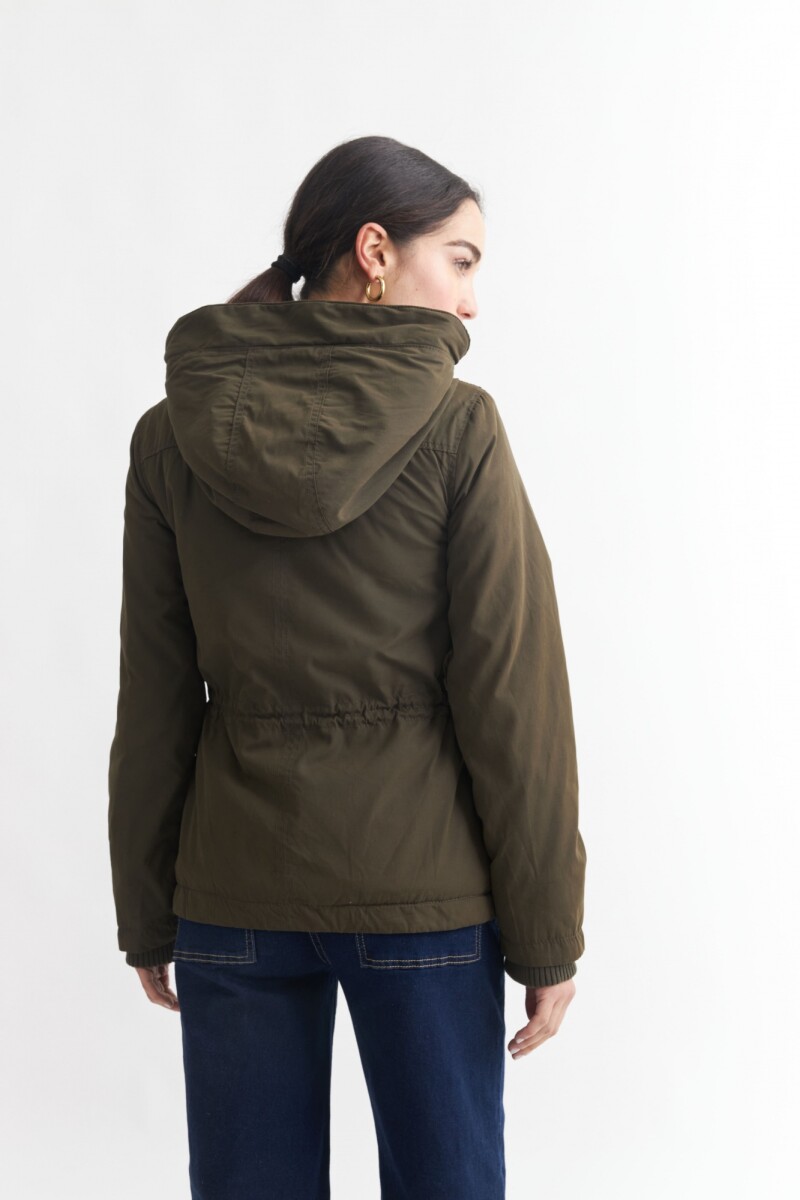 Campera con cierres VERDE OLIVA
